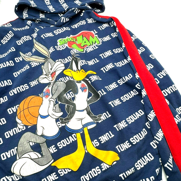 LOONEY TUNES RARE Vintage 1996 SPACE JAM Tune Squad Hoodie Sweatshirt Bugs Daffy - Picture 1 of 8